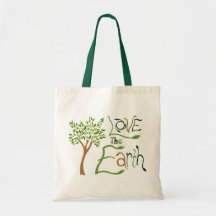 Ame a sacola reusável da terra bolsas de lona