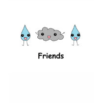 Amigos bonitos da nuvem e do pingo de chuva t - shirts