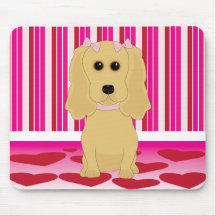 Amor amarelo de cocker spaniel mousepads