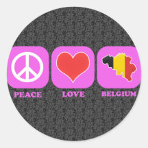 Amor Bélgica da paz Adesivos Redondos