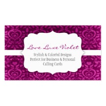 Amor Bizcard violeta Luxe Cartões De Visitas