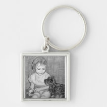 Amor de filhote de cachorro chaveiro