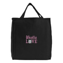 Amor de Westie Bolsas Bordadas