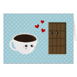 Amor do café & do chocolate cartoes