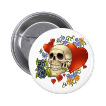 Amor do crânio - crânios, rosas e corações pelo Al Pins