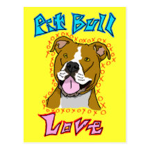 Amor do pitbull cartoes postais