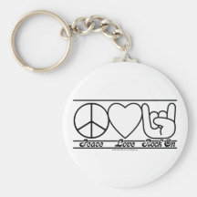Amor e RockOn da paz Chaveiro