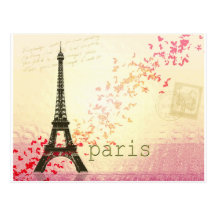 Amor em Paris Cartão Postal