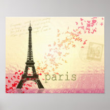 Amor na torre Eiffel de Paris Impressão