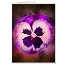 Amor perfeito roxo com gotas de água cartão