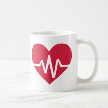 Amor vermelho da freqüência de coração caneca
