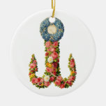 Âncora floral - customizável ornamento para arvores de natal