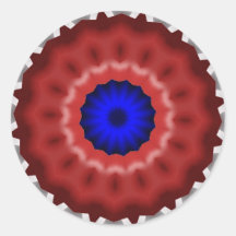 Anel 3D vermelho e azul Adesivos Em Formato Redondos