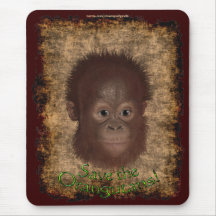 Animal-apoio Mousepad da cara do orangotango do be
