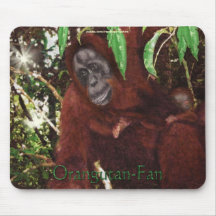 Animal-apoio Mousepad da mãe & do bebê do orangota