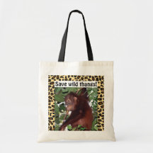 Animal doce do bebê dos animais selvagens bolsas de lona