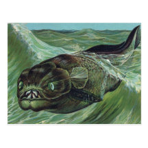 Animal pré-histórico de Dinicthys Cartoes Postais
