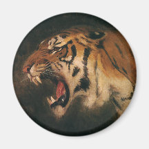 Animal selvagem do vintage, rugido do tigre de Ben