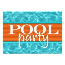 Aniversário da festa na piscina convites