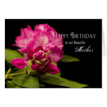 ANIVERSÁRIO - MÃE - RODODENDRONS - NO PRETO CARTÃO