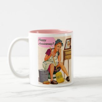 Aniversário retro da dona de casa caneca