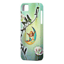 Anjo da lua do vintage no meio da videira da corri capas iPhone 5 Case-Mate