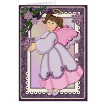 Anjo da poinsétia do inverno - vazio para dentro cartoes