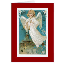 Anjo do Natal com trombetas Cartoes