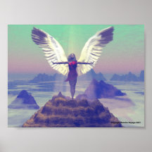 Anjo na elevação impressão