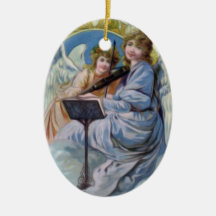 Anjos celestiais do Natal que jogam o violino Enfeites De Natal