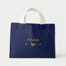 Anna (borboleta alaranjada) bolsa para compra