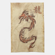Ano chinês da toalha de Ásia do dragão