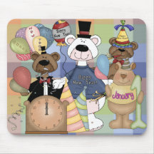 Ano novo de Beary Mousepads