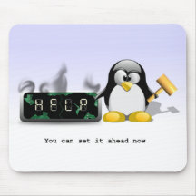 Anti horário de verão Mousepad de Tux