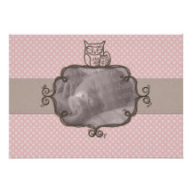 Anúncio cor-de-rosa da terra do nascimento da coru convites personalizados