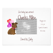 Anúncio customizável do filhote de cachorro & do n convite personalizados