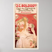 Anúncio da fragrância de Nouveau da arte com rosas Pôsteres