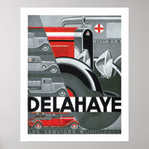 Anúncio do automóvel do art deco de Delahaye Posteres