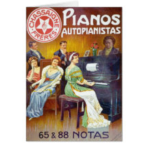 Anúncio do piano do vintage de Autopainistas do pi Cartoes