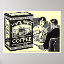 Anúncio-poster branco do café da casa do vintage
