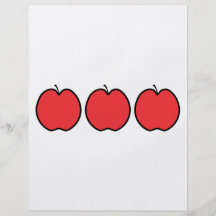 Apple vermelho com um esboço preto modelo de panfletos