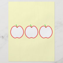 Apple vermelho esboça. Centro branco, haste verde Modelos De Panfleto