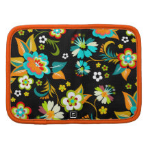 Aqua bonito do vintage em floral preto agenda
