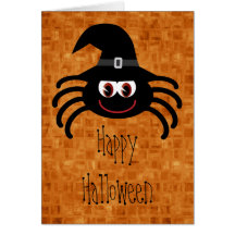 Aranha bonito do Dia das Bruxas dos desenhos anima Cartoes