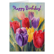 Arco-íris da tulipa - feliz aniversario! cartoes