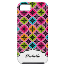 Argyle e teste padrão floral personalizados iPhone 5 capas