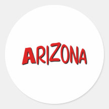 Arizona vermelha adesivo redondo