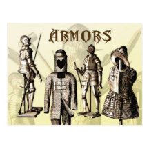 Armaduras medievais cartões postais