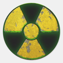 Armas nucleares amarelas adesivo redondo