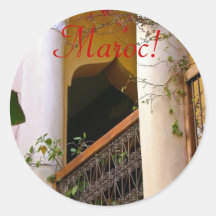 arquitetura marroquina adesivos em formato redondos